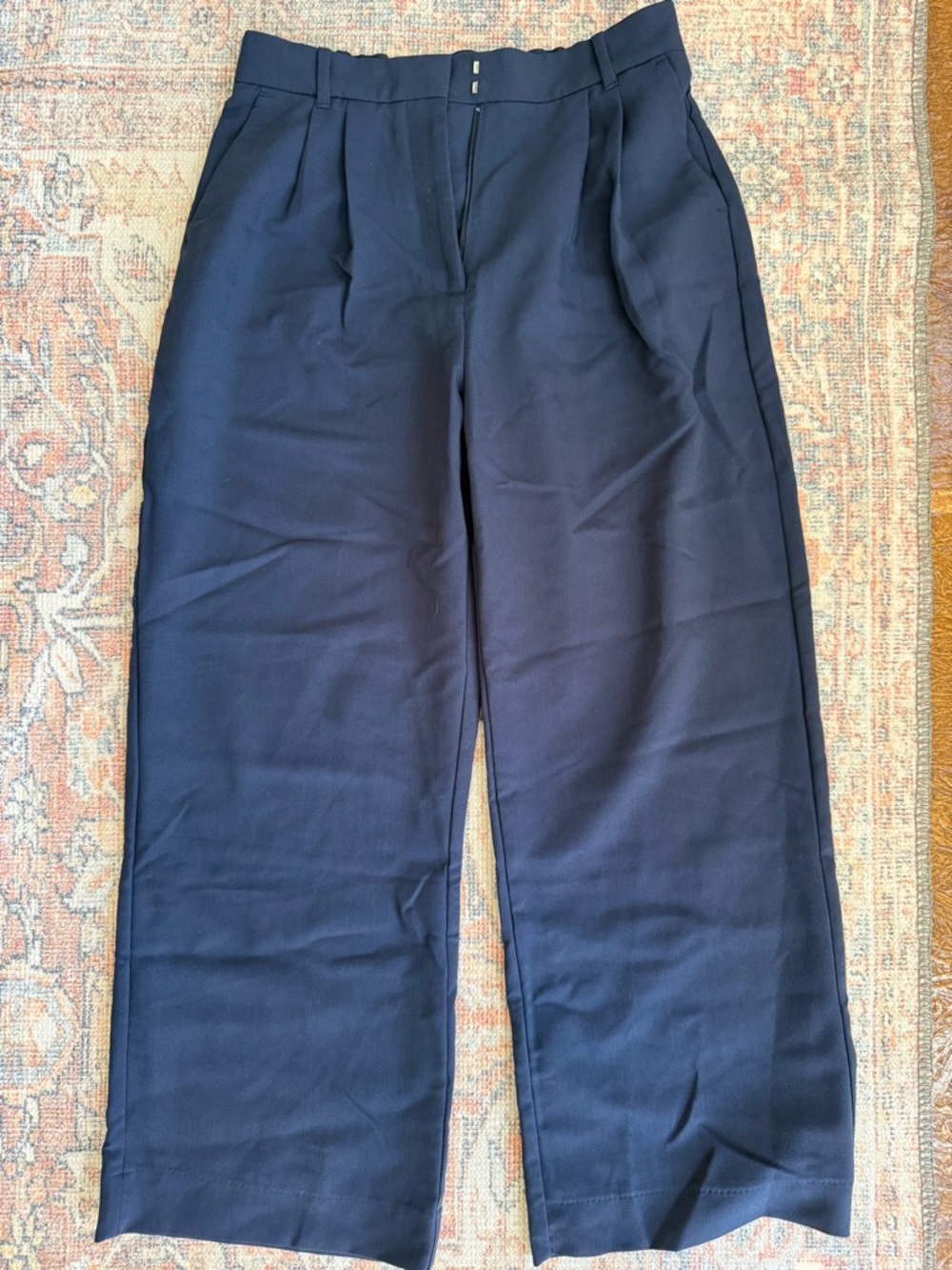 Abercrombie & Fitch Navy Wide Leg Trousers